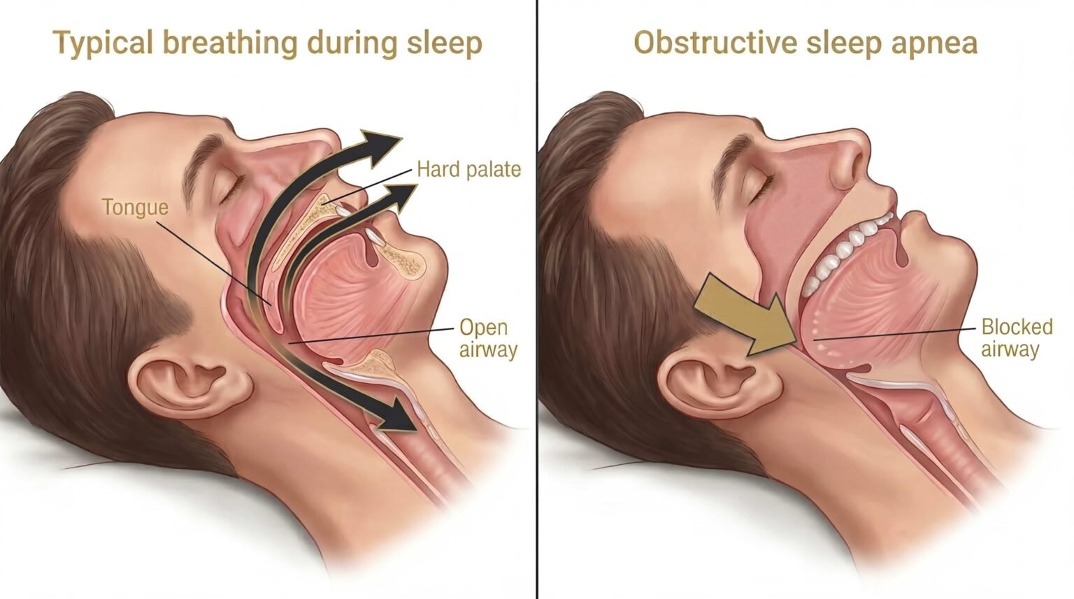 Typical Breathing vs Breathing With Obstructive Sleep Apnea